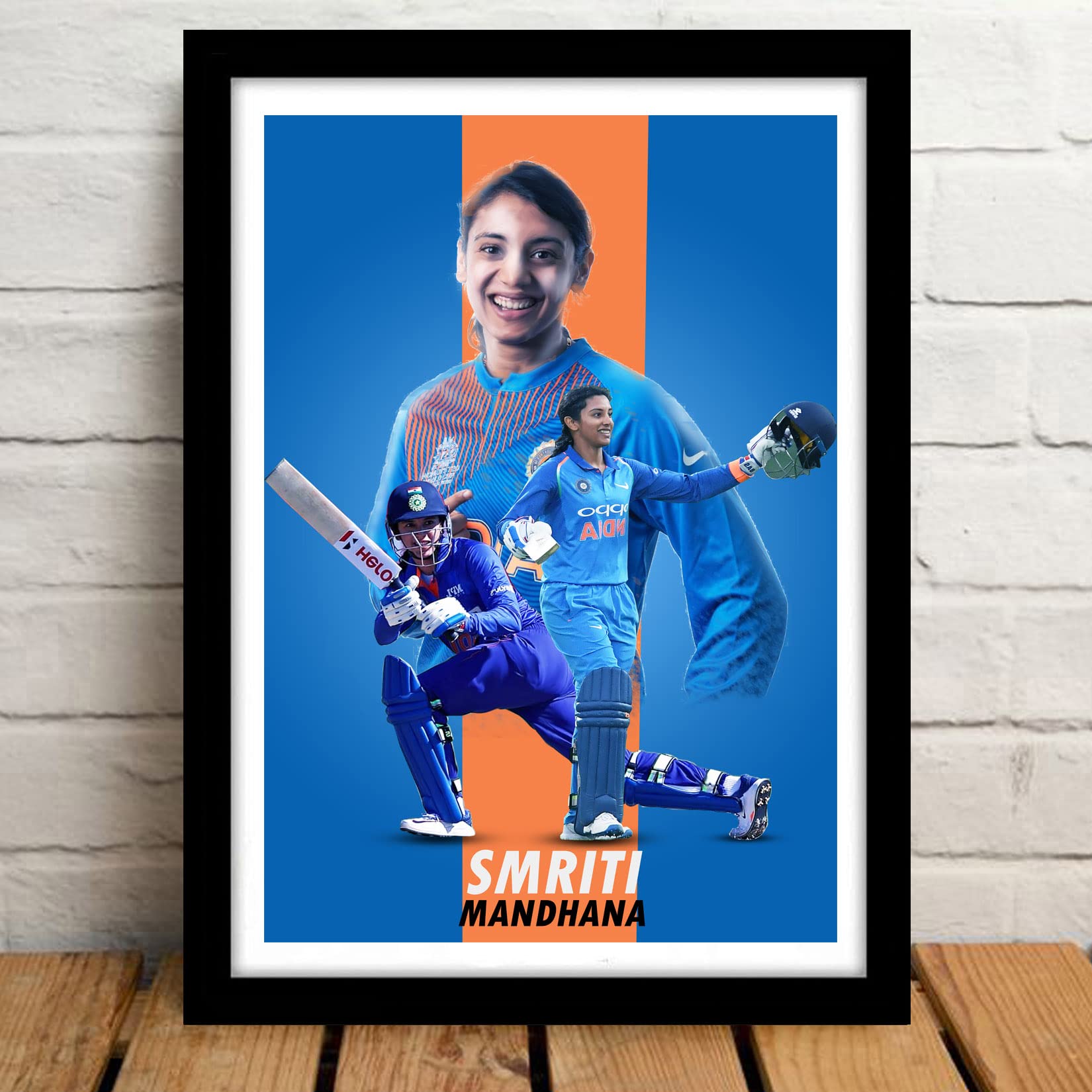 Good hope Smriti Mandhana Print Man Utd Framed Poster, multicolour, Print, 10inch x 13inch For Room Office Wall 2