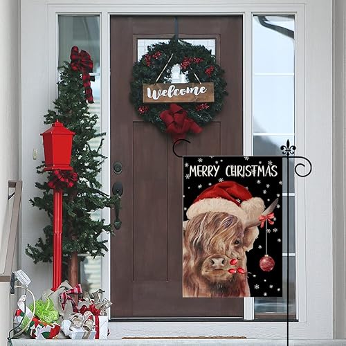 Miniatura 4 de Bandera de jardín de vaca de San Valentín de 12 x 18 pulgadas pequeña doble cara tulipán de amor decoración de primavera para patio al aire libre