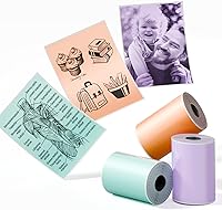 Vista 11 de Phomemo Papel adhesivo blanco - para mini impresora Phomemo T02/T02Pro/Q02E/M02X/Y02C/Q02, para notas de estudio, fotos, bricolaje, calcomanías