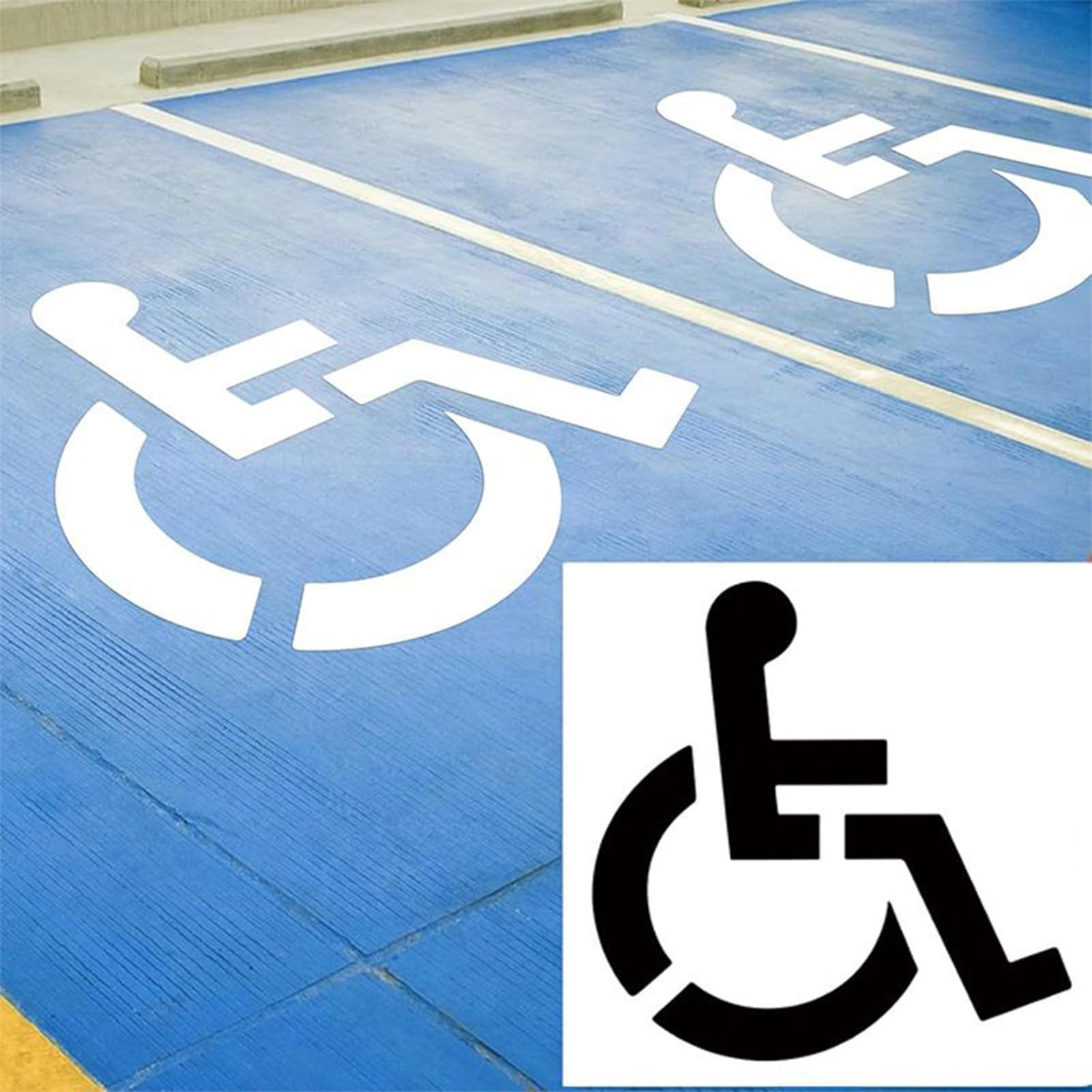 Stencil Per Parcheggio Disabili, Modello Per Pittura Handicap, Segnaletica Resistente Alle Intemperie E Alta Visibilità Per Disabili