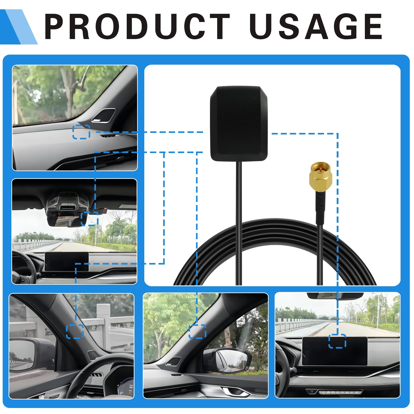 Antenna GPS attiva SMA 3 m RG174 impermeabile per auto GPS tracker 4G LTE