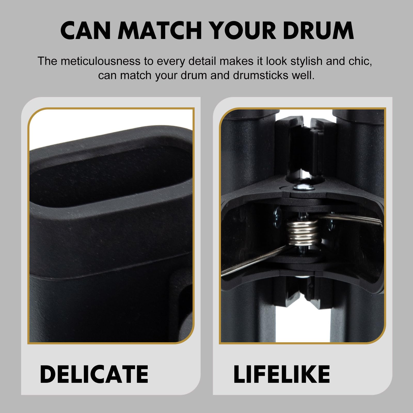Secchio per Bacchette per Batteria in Abs Nero, Resistente All'usura Clip Grande e Stile Chic per Organizzare Bacchette e Accessori da Batteria