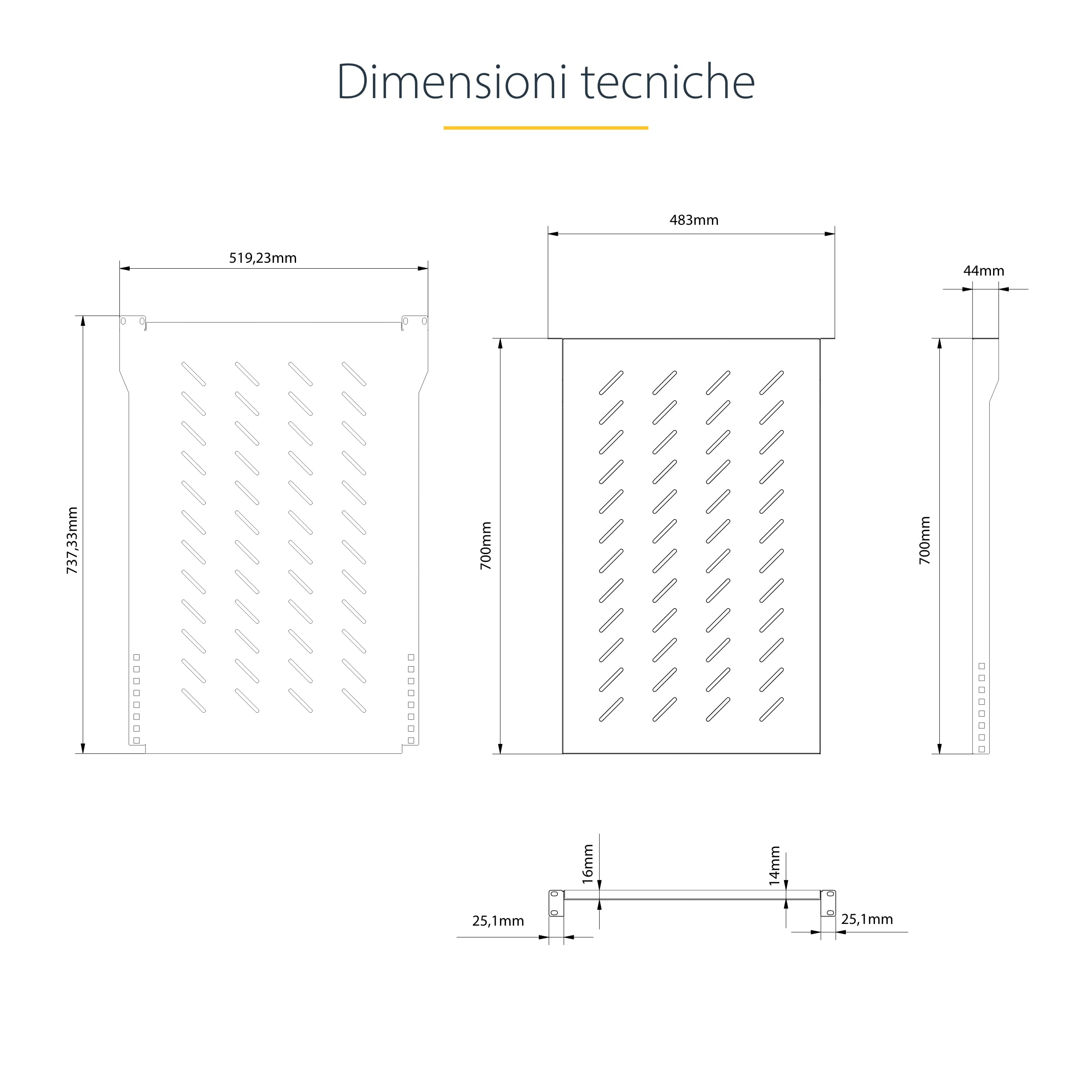 StarTech.com Ripiano Rack 19" 1U Ventilato, Mensola Regolabile (71,1-87,3cm) in Acciaio per Armadio Rack a 4 Montanti. Max 68kg