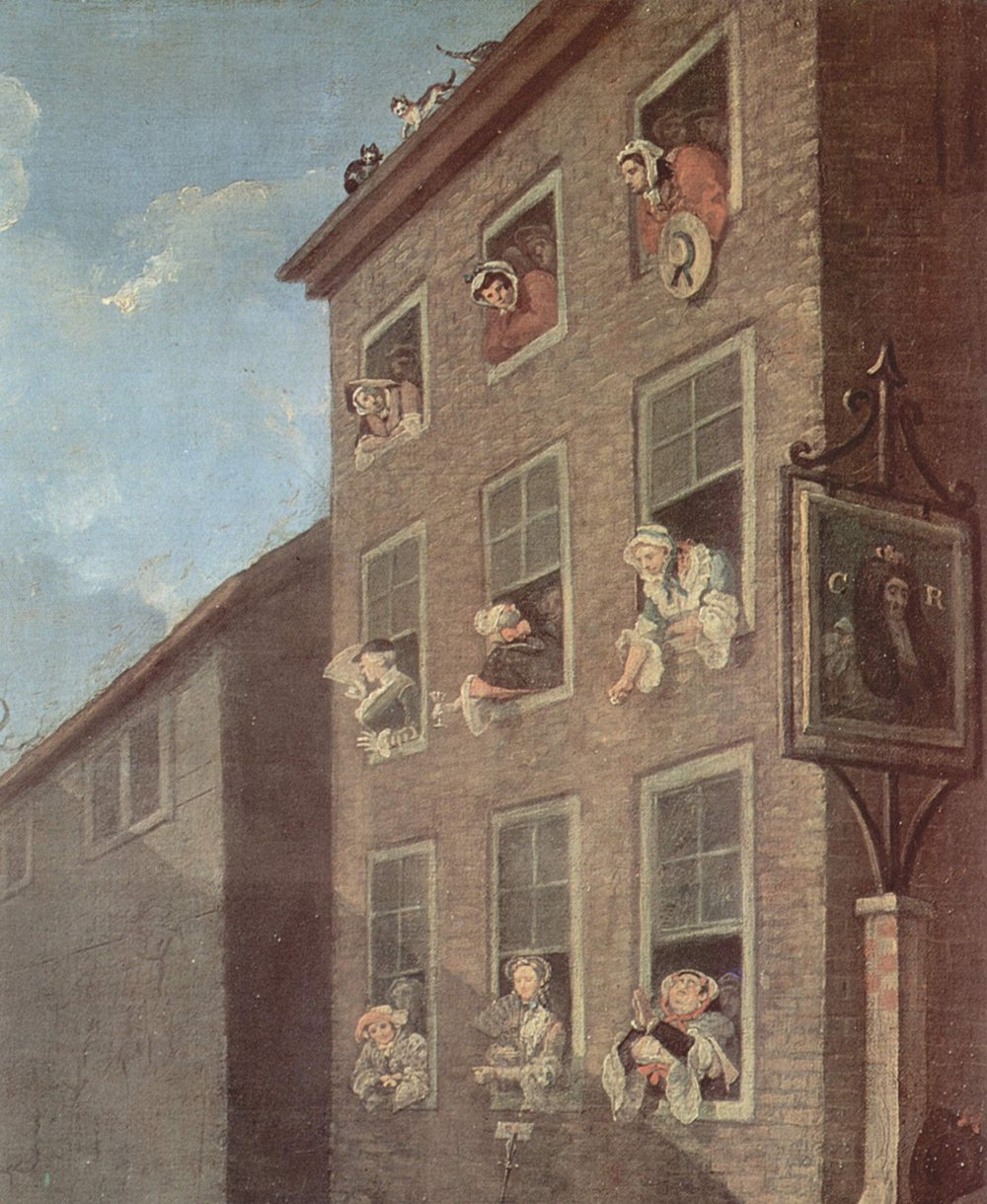 William Hogarth Looking Out Windows grand format mat sans reflet