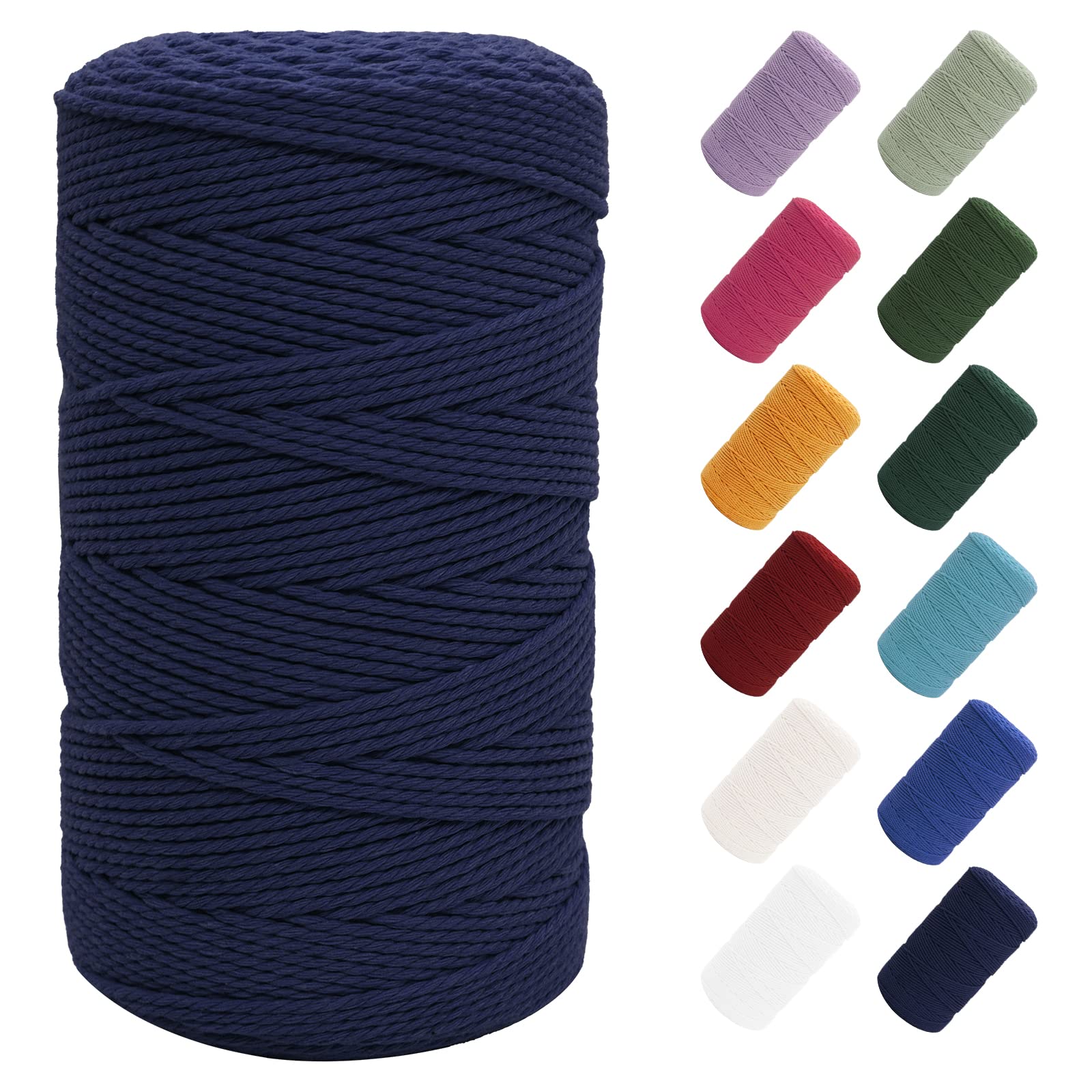 Corde Macramé Coton Polyester 3mm X 100m - Pour DIY, Décoration Murale, Bracelets, Projets Créatifs