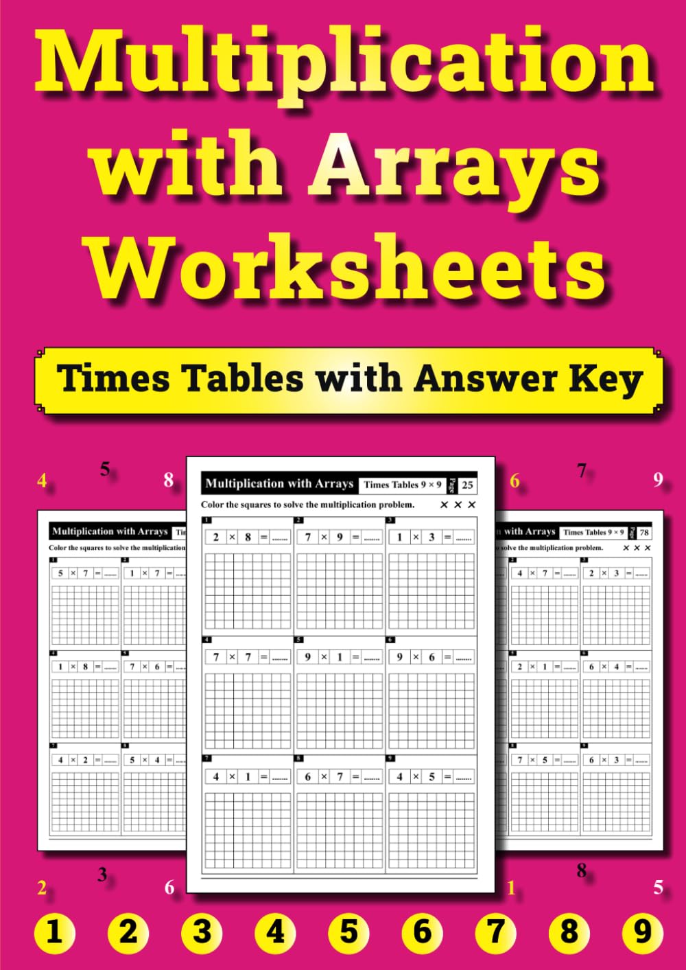Multiplication with Arrays Worksheets: Times Tables with Answer Key