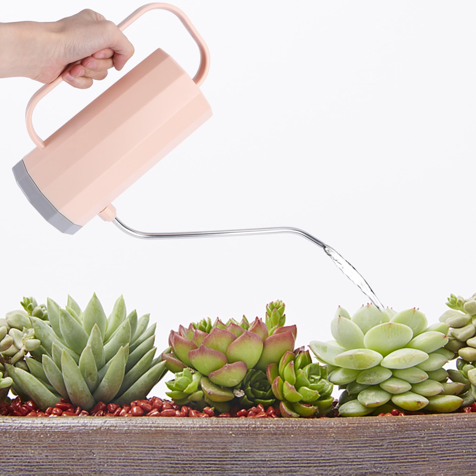 UPKOCH 2 Annaffiatoi Per Cactus Con Manico Con Beccuccio Lungo E Collo D'Oca Per Interni Portatili Da Giardino Contenitori Per Acqua Succulente Da Campeggio Rosa
