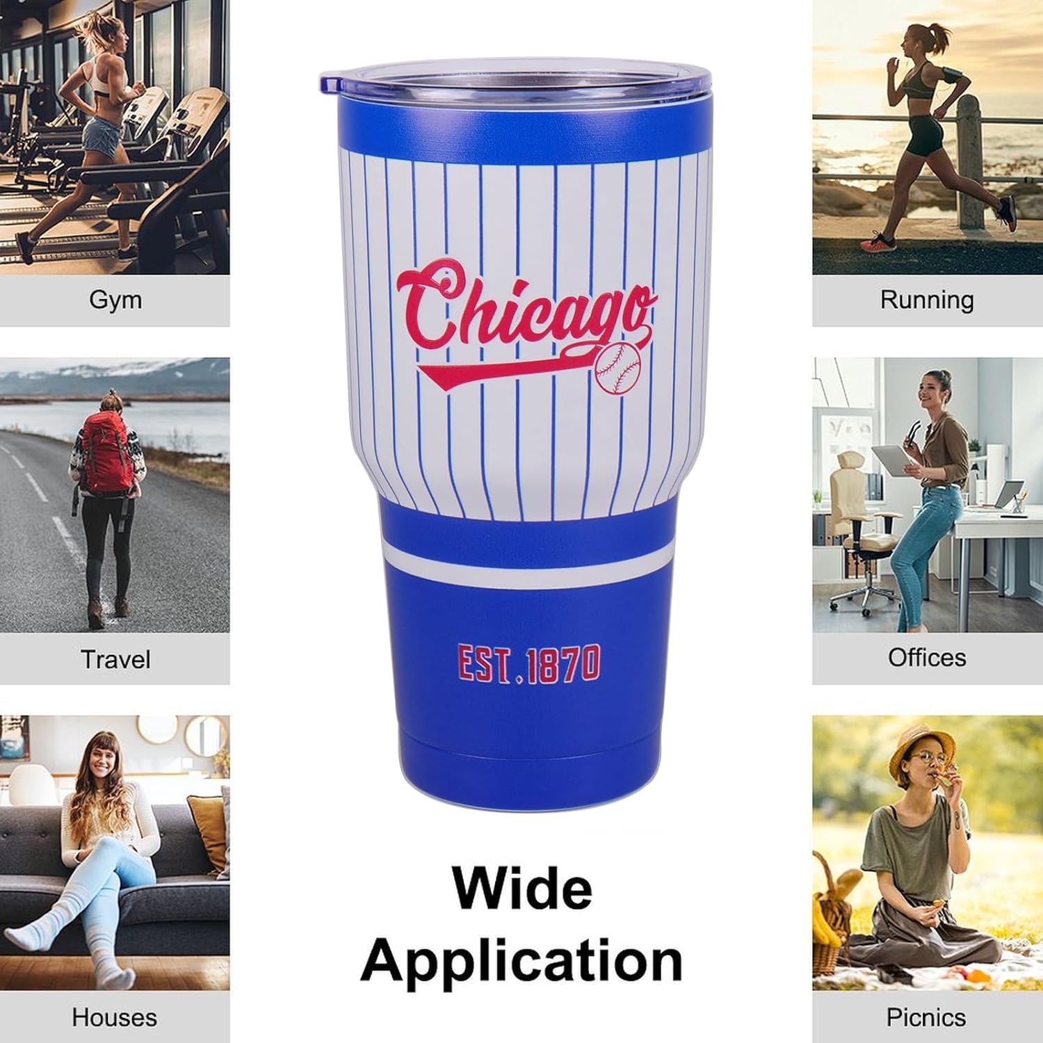 30OZ Gradient Color Baseball Insulated Mug, Keep Cold And Hot, Fashionable Gradient Color, Suitable For Outdoor, Sports, Office, A Beautiful Gift For Men, Women, Fans - Image 7