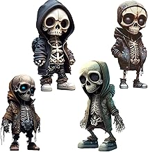 Cool Skeleton Figurines | 2023 New Resin Crafts Cute Statue Skeleton Memorial | Gothic Skull Sculpture Halloween Decoration | Lifelike Resin Skull Statue | Fun Gift for Statue Collectors Lovers