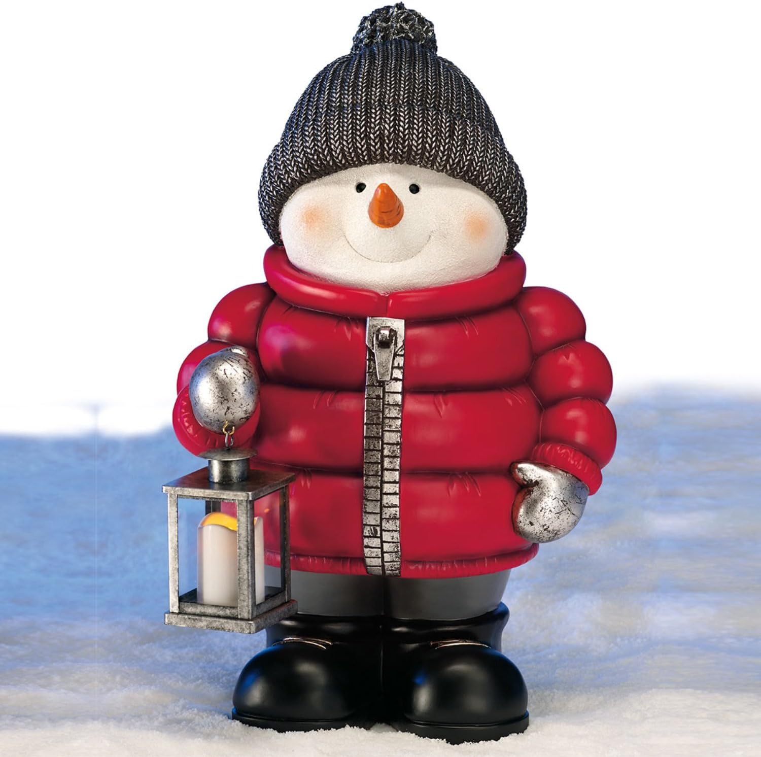 Indoor/Outdoor 2ft (61cm) Battery Operated Standing Snowman with Two-Light Function LED Lantern