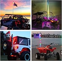 Vista 7 de Nilight 1 pieza de 4 pies de luz LED de látigo en espiral RGB con luces RGB persiguiendo/bailando, control remoto RF, antena iluminada para Can-am