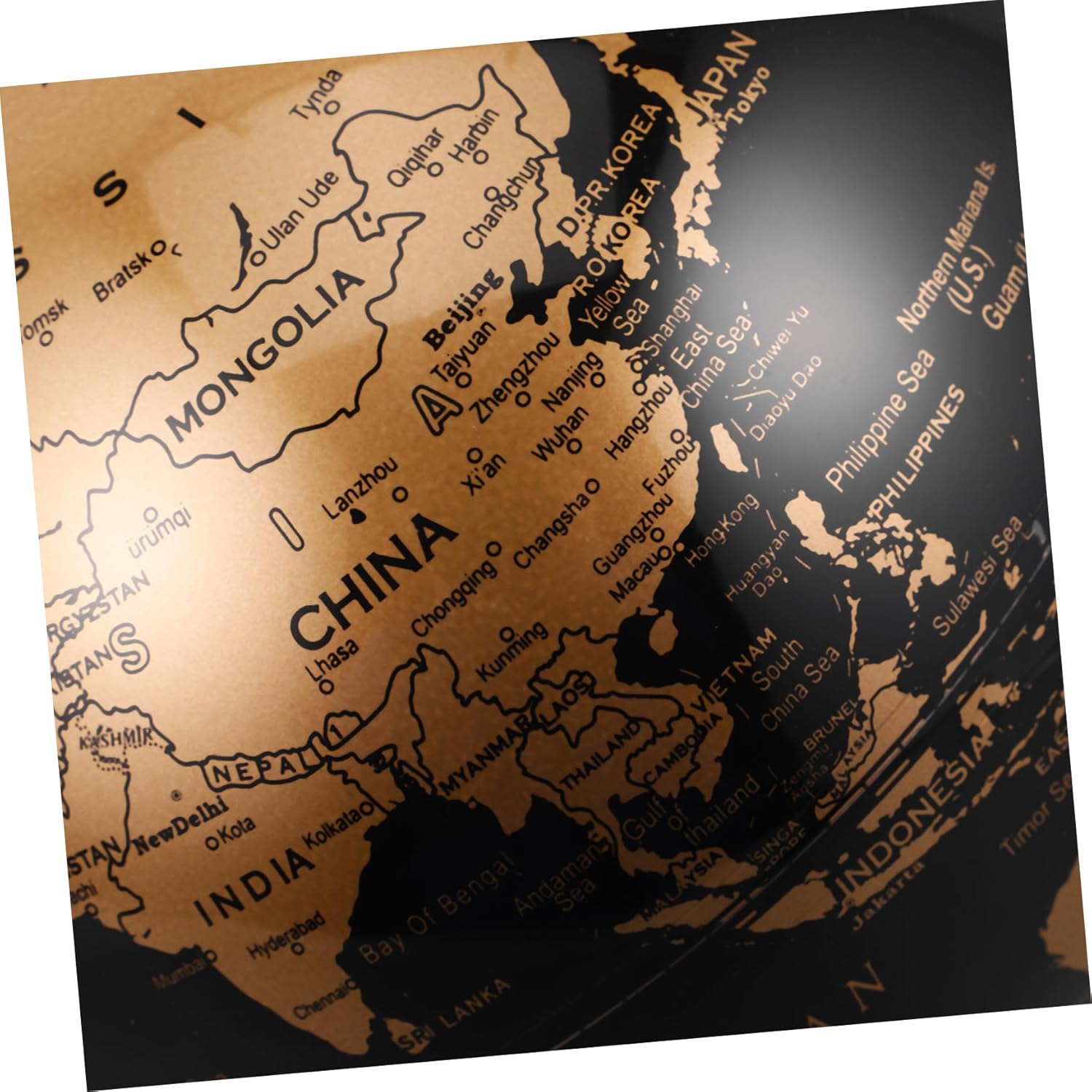 European Style Antique Rotating Desktop Globe with Bronze Stand Ornament for Geographic Exploration and Stylish Desk Decor