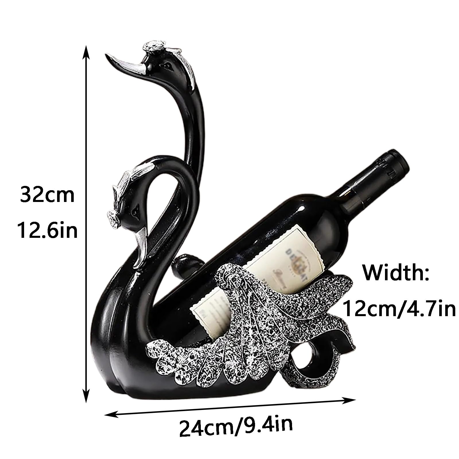 Botellero Swan, adecuado for sala de estar, cocina, entrada, estudio(Black)