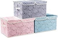 Vista 33 de PRANDOM Cajas de almacenamiento plegables jumbo con tapas, cubos de almacenamiento decorativos de tela, cestas organizadoras con asas de cubierta