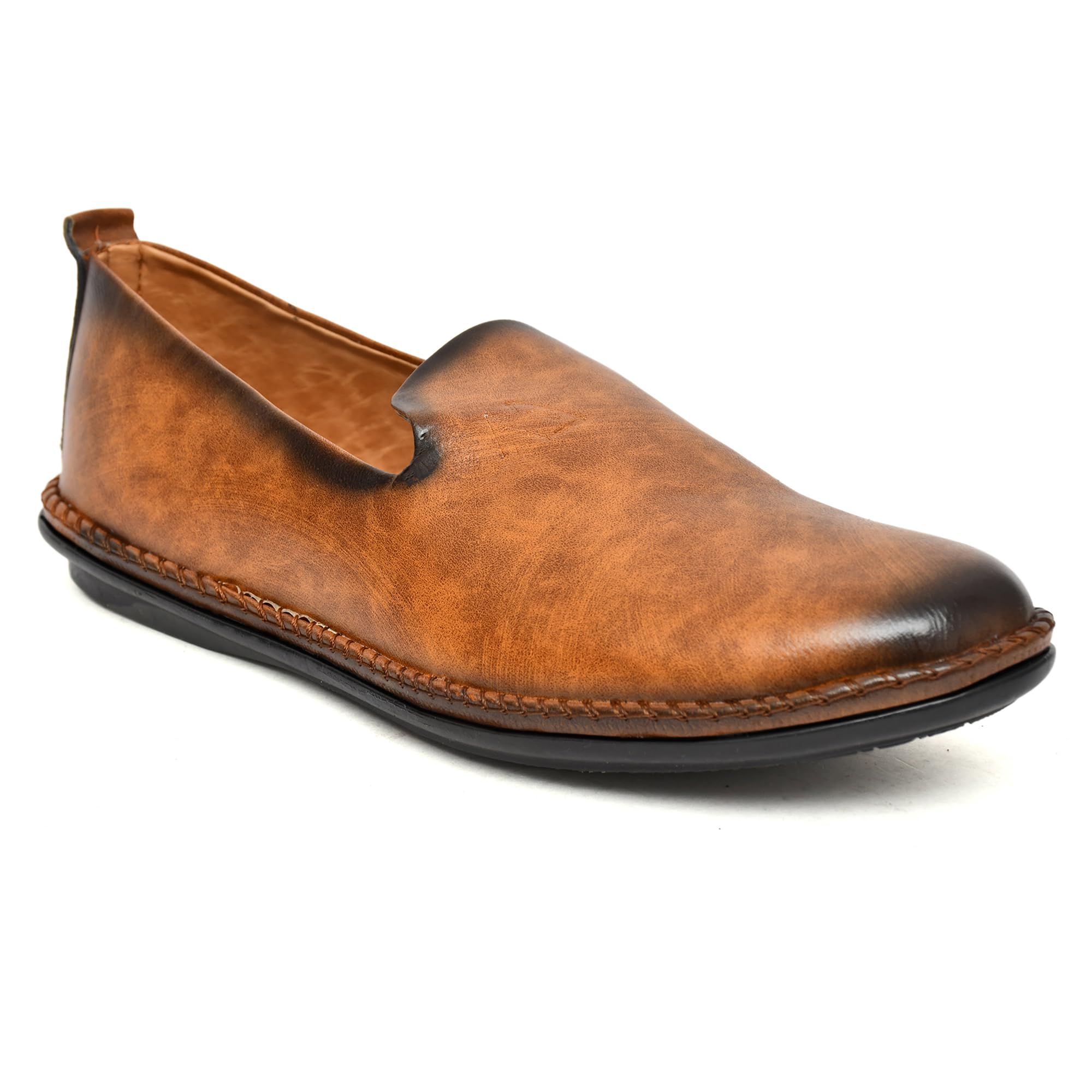 Men Black Brown Tan Ethnic Velvet Sequin Embroidered Prom Slip On Juttis and Mojaris for Wedding|Party Slip-On|Traditional Kurtas Shoes|Festive Slip On Shoes-image-12
