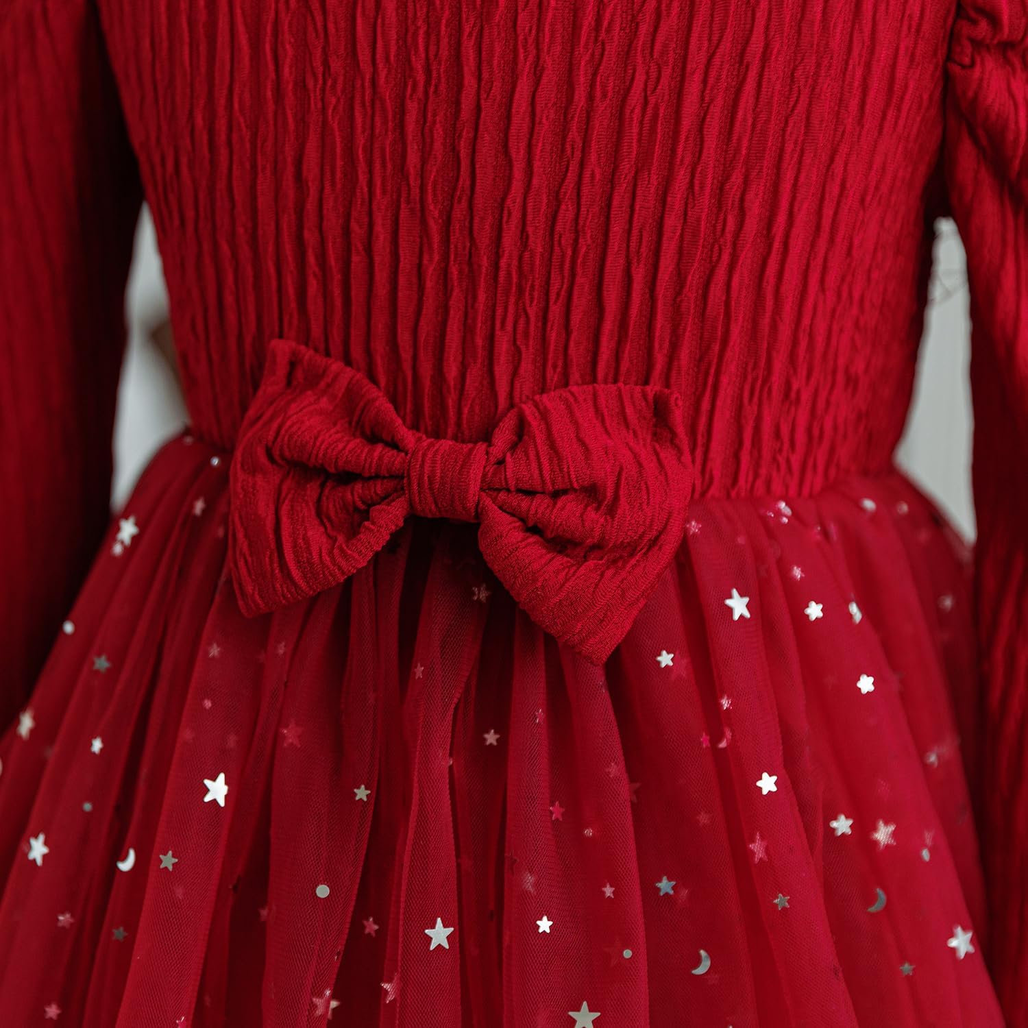 NNJXD Flower Girl Tulle Dress Elegant Princess Long Sleeves Party Winter Autumn Clothes - Image 5