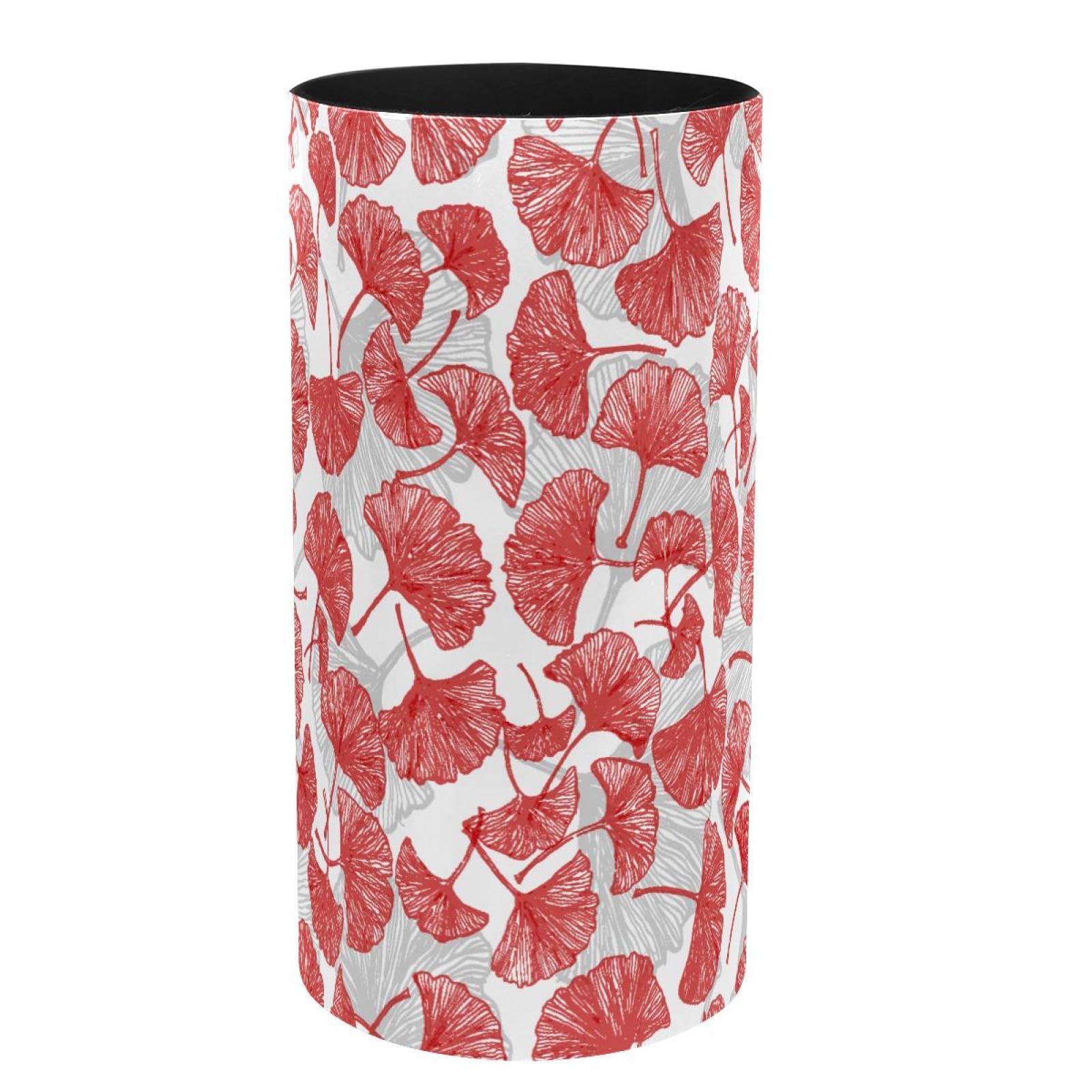 Pot à crayons ginkgo rouge pour organiser vos pinceaux de maquillage et fournitures
