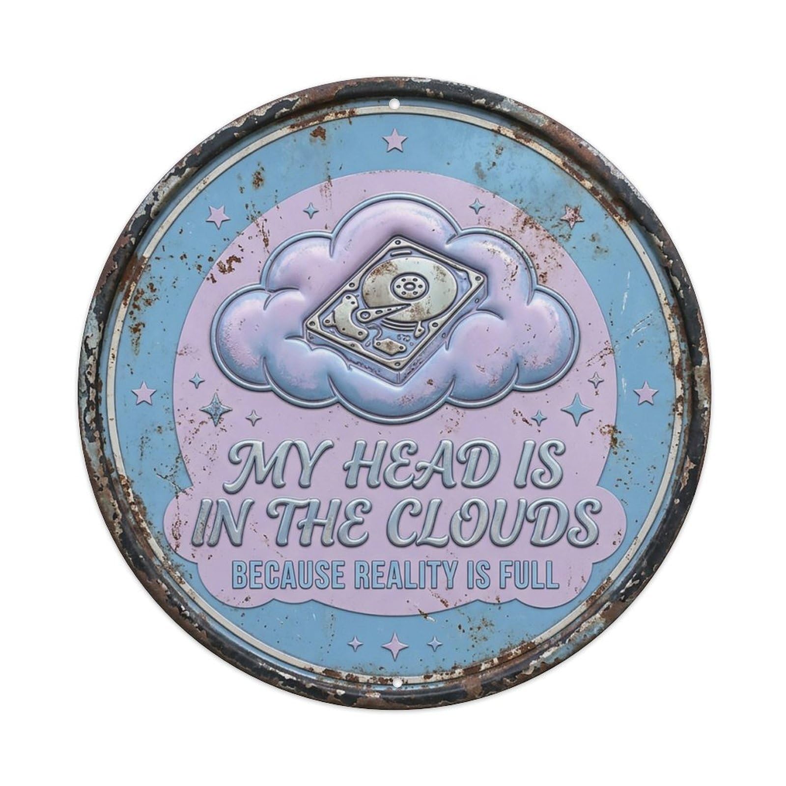 Cloud Storage Dreams Study Metal Tin Sign