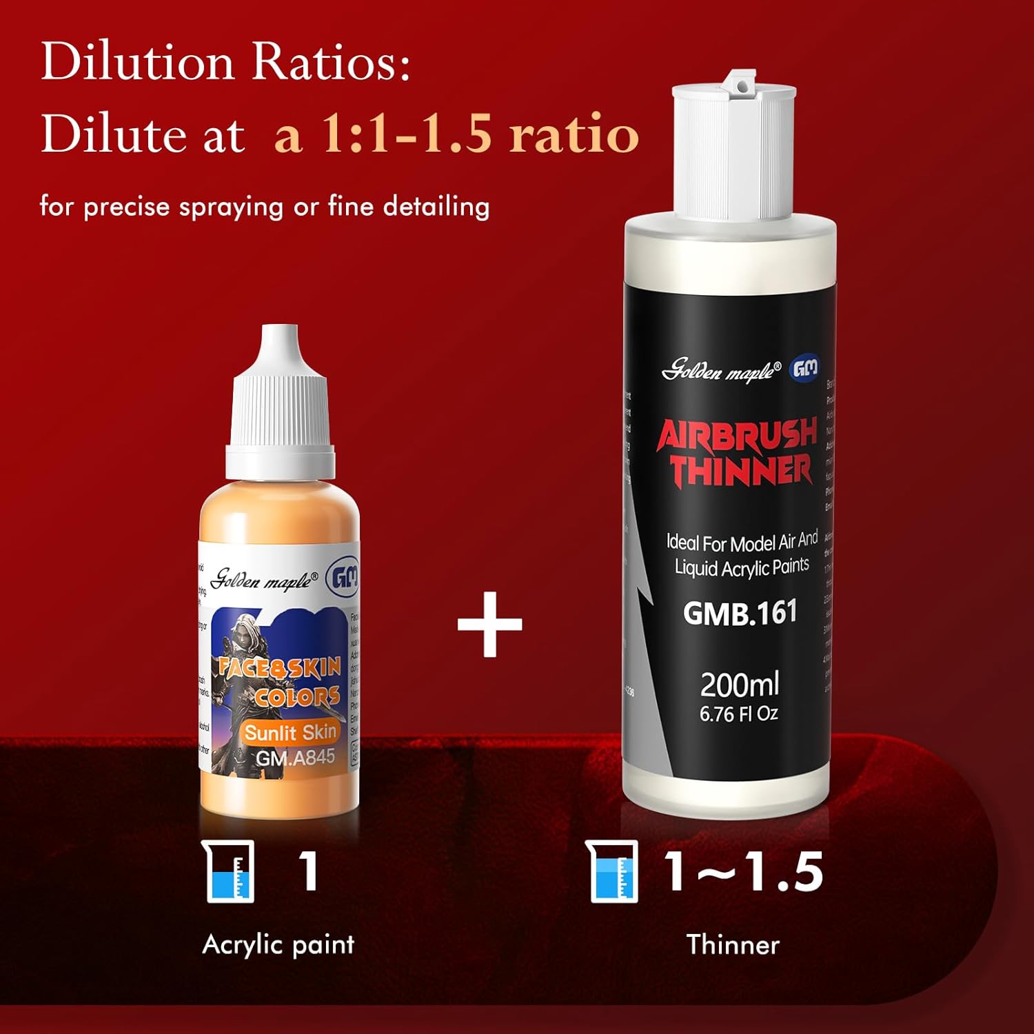 Acrylic Paint Thinner, Golden Maple Lacquer Thinner Non-Toxic Solvent | Airbrush Flow Improver for All Acrylic Paints, Model Paints, Water-Based Acrylic Paint Thinner, 6.76oz