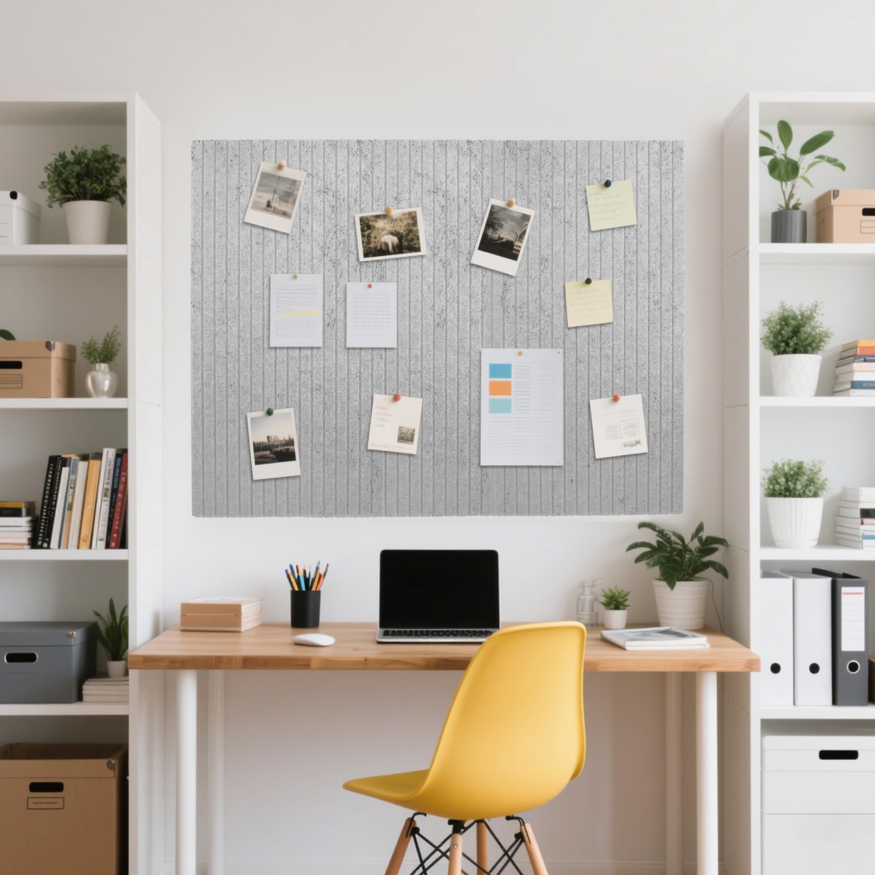 2 Stück Große Filz Pinnwand Korkplatte mit 30 Pinnnadeln,80x120cm,Filzboard Memotafeln Memo Boards mit selbstklebender Rückseite für Wände,DIY dekorative Grau Filz Pinnwand