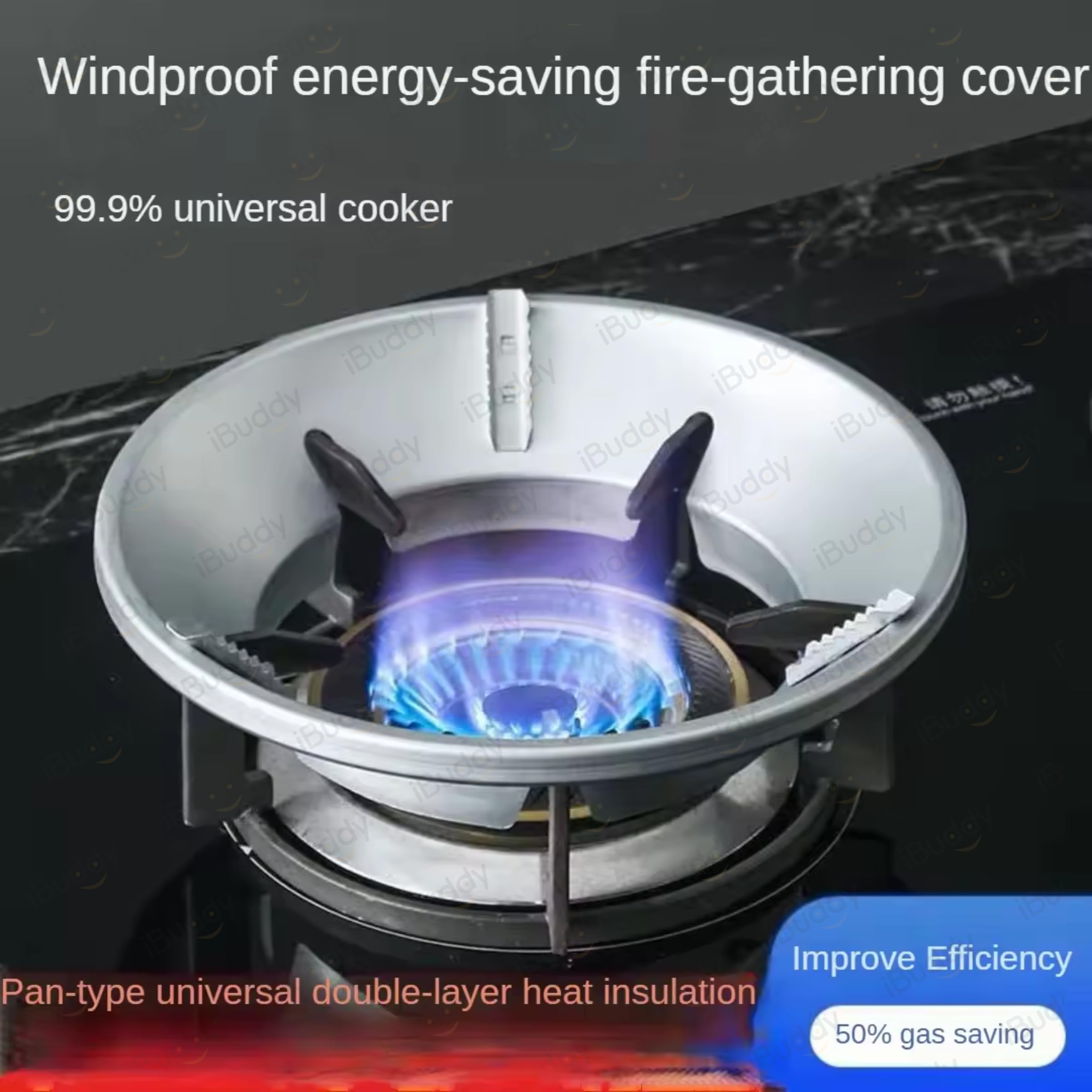 iBuddy Gas Saver Burner Stand - 2 Pcs, Jali Ring | Windproof Gas Saver Stand | Round Burner Stand, Support Stand 4 Legs Supported For Indian Stoves 2