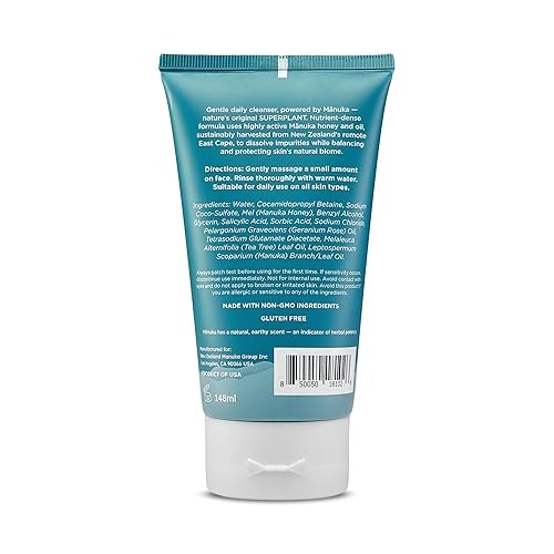 Miniatura 2 de MELORA Jabón facial de miel de Manuka (5 onzas), limpiador facial diario de la piel y removedor de maquillaje con miel de manuka y aceite para piel