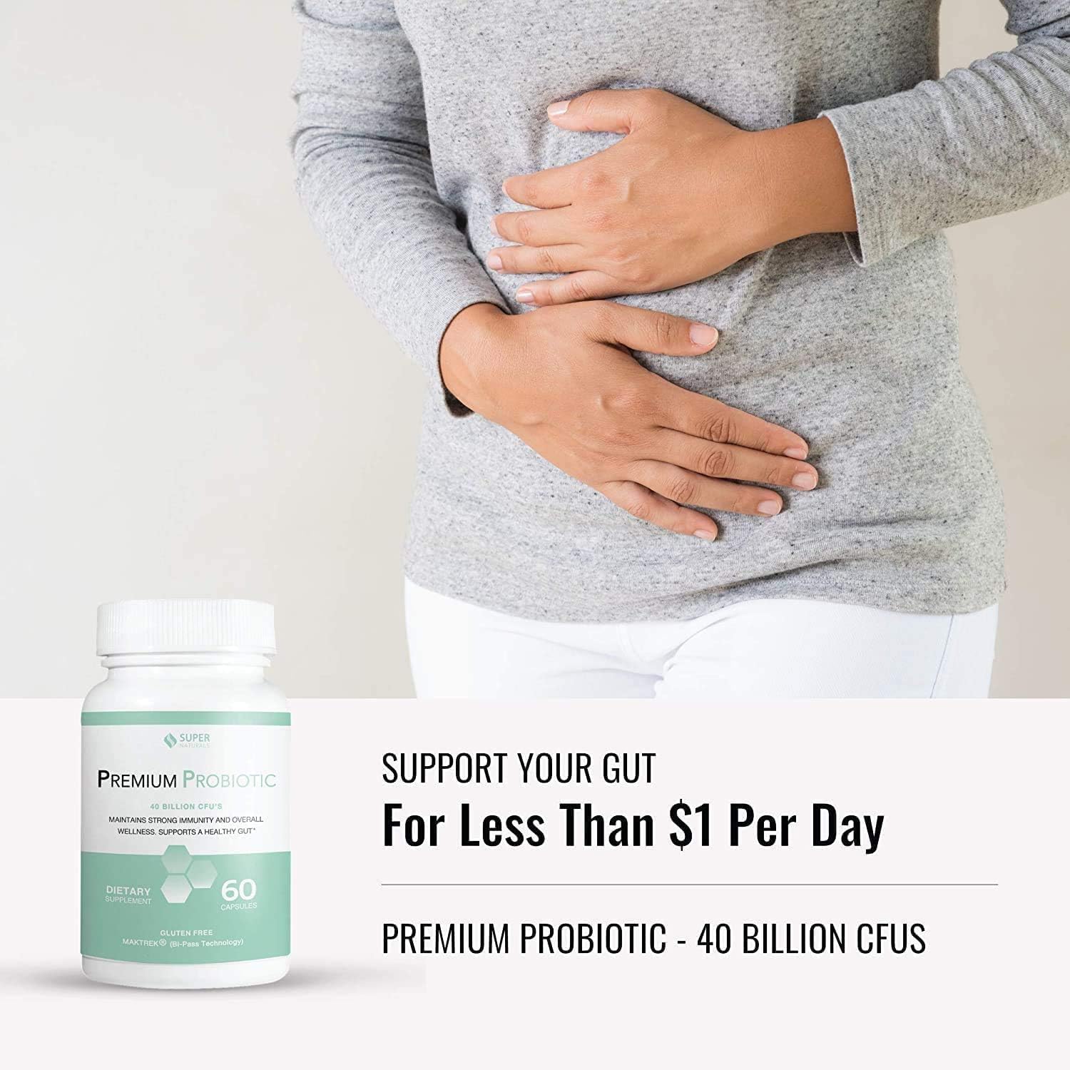 IBSolution Gut Health Super Bundle - Support Digestive Health, Premium Probiotics 40 Billion CFU, Digest Plus Digestive Enzyme - 60 Count Capsules, 3-Pack