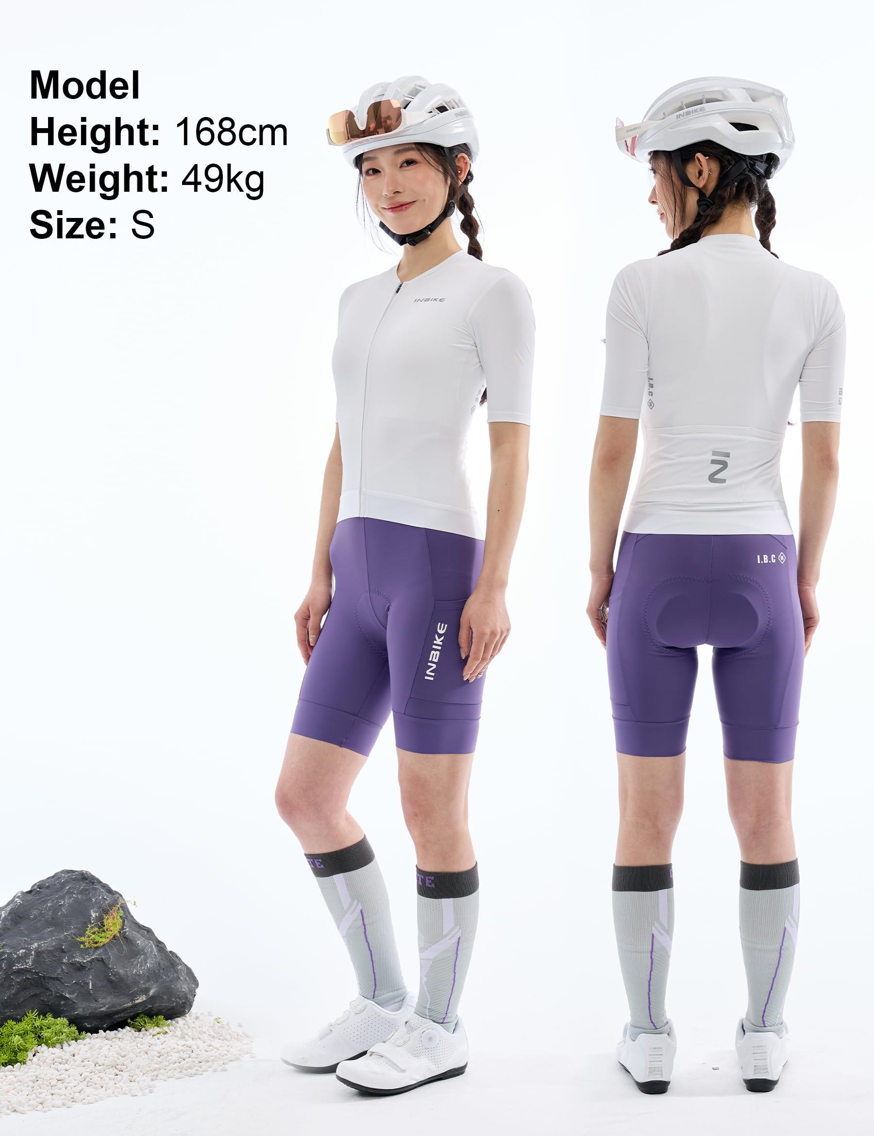 INBIKE Radtrikot Fahrradtrikot Damen Sommer Kurzarm mit 3 Taschen Atmungsaktiv Schnelltrocknend Fahrradsport Frauen WF879