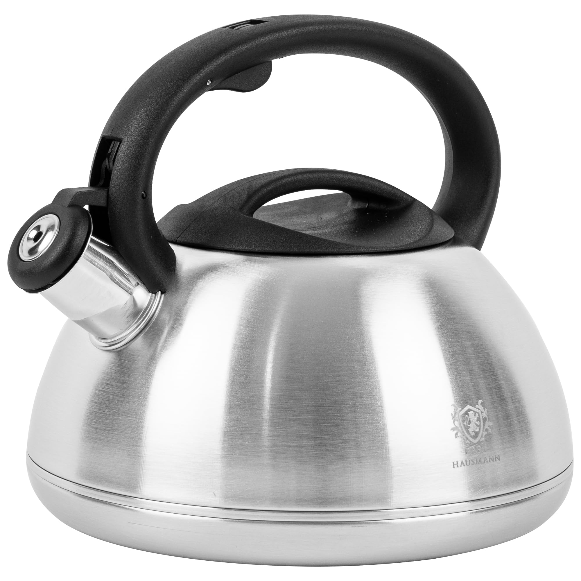 KARL HAUSMANN Bouilloire Induction 3L Inox avec Sifflante - Theiere Cuisine pour Plaque Gaz, Vitrocéramique et Électrique - Grande Capacité Eau Chaude avec Couvercle Amovible