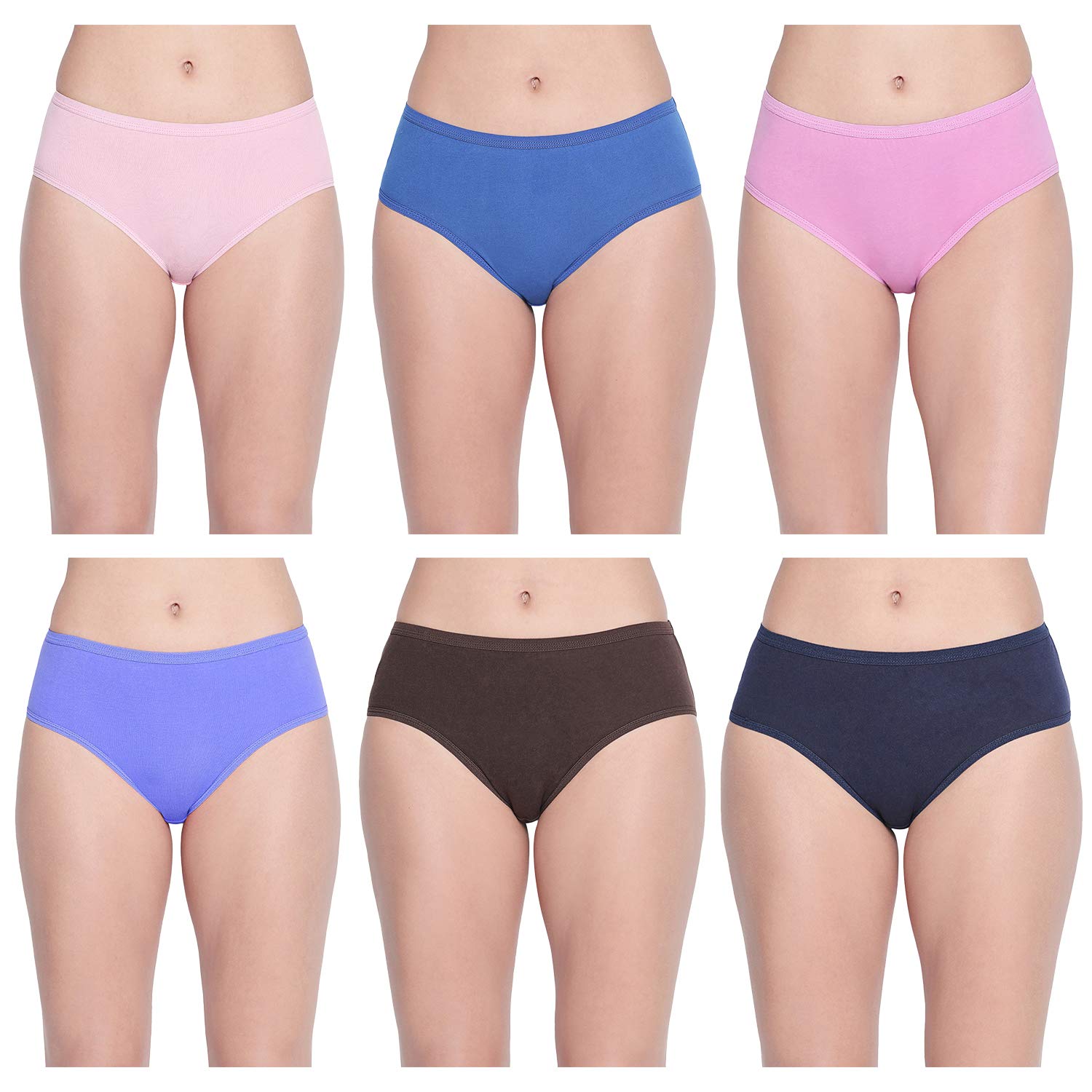 Women's Cotton Classic Panties (Pink, Dark Blue, Light Blue, Light Pink, Dark Pink, Large) -Pack of 6-image-24