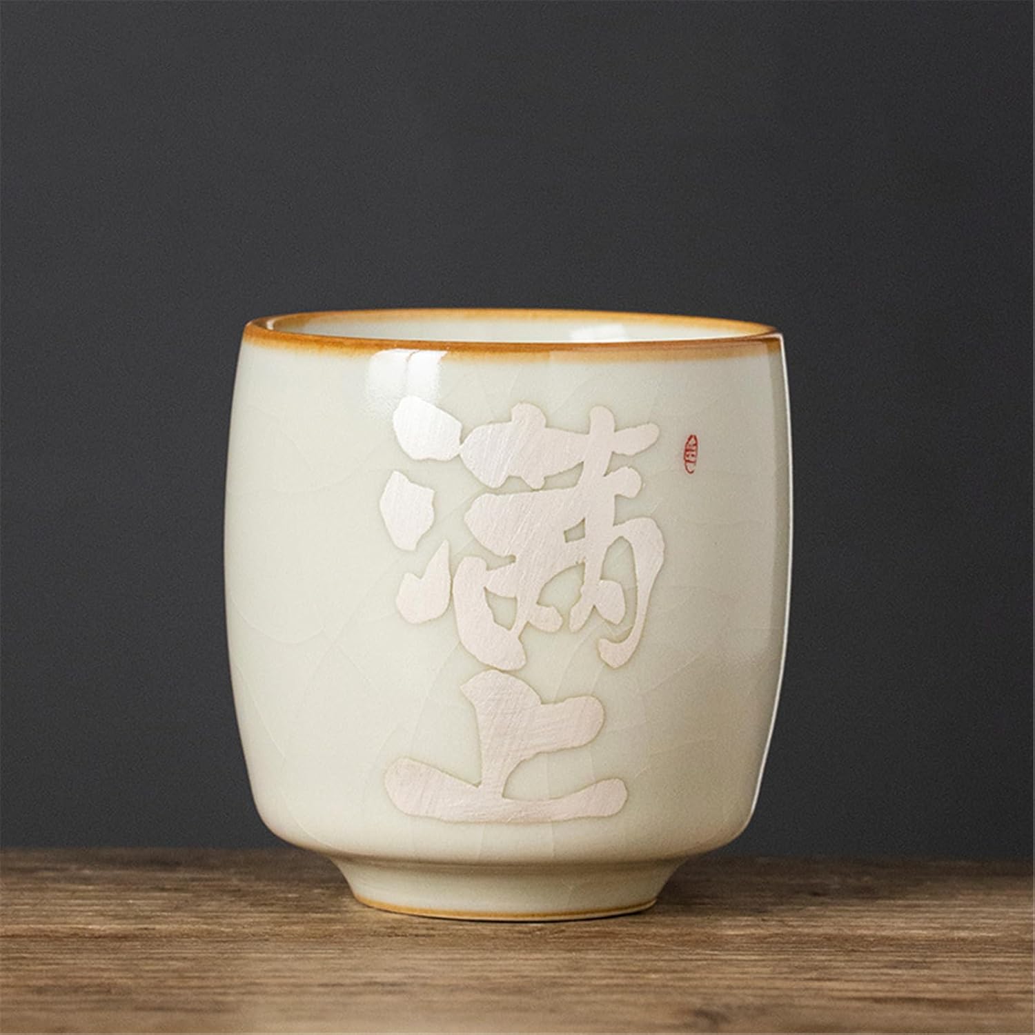 Ru Kiln Silver-Inlaid Teacup - Chinese Gongfu Tea Bowl-style5