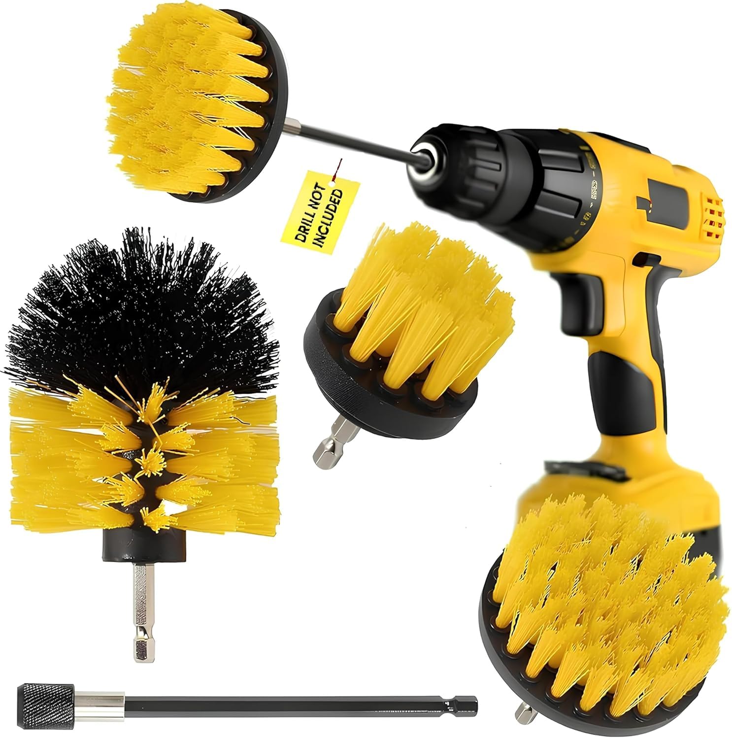 Power Drill Scrubber Brush Kit – All Purpose Cleaning Brushes & Pads for Bathroom, Grout, Kitchen, Tub, Tile, Pool, Car, Shower, Floor & Corners – Drill Machine Not Included (4-PCS)-image-47