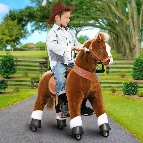 Miniatura 37 de PonyCycle Caballo Pony Niños Ride on Toys Classic Model U (con freno/36 pulgadas de altura/tamaño 4 para edades de 4 a 7) caballo caballo caminando