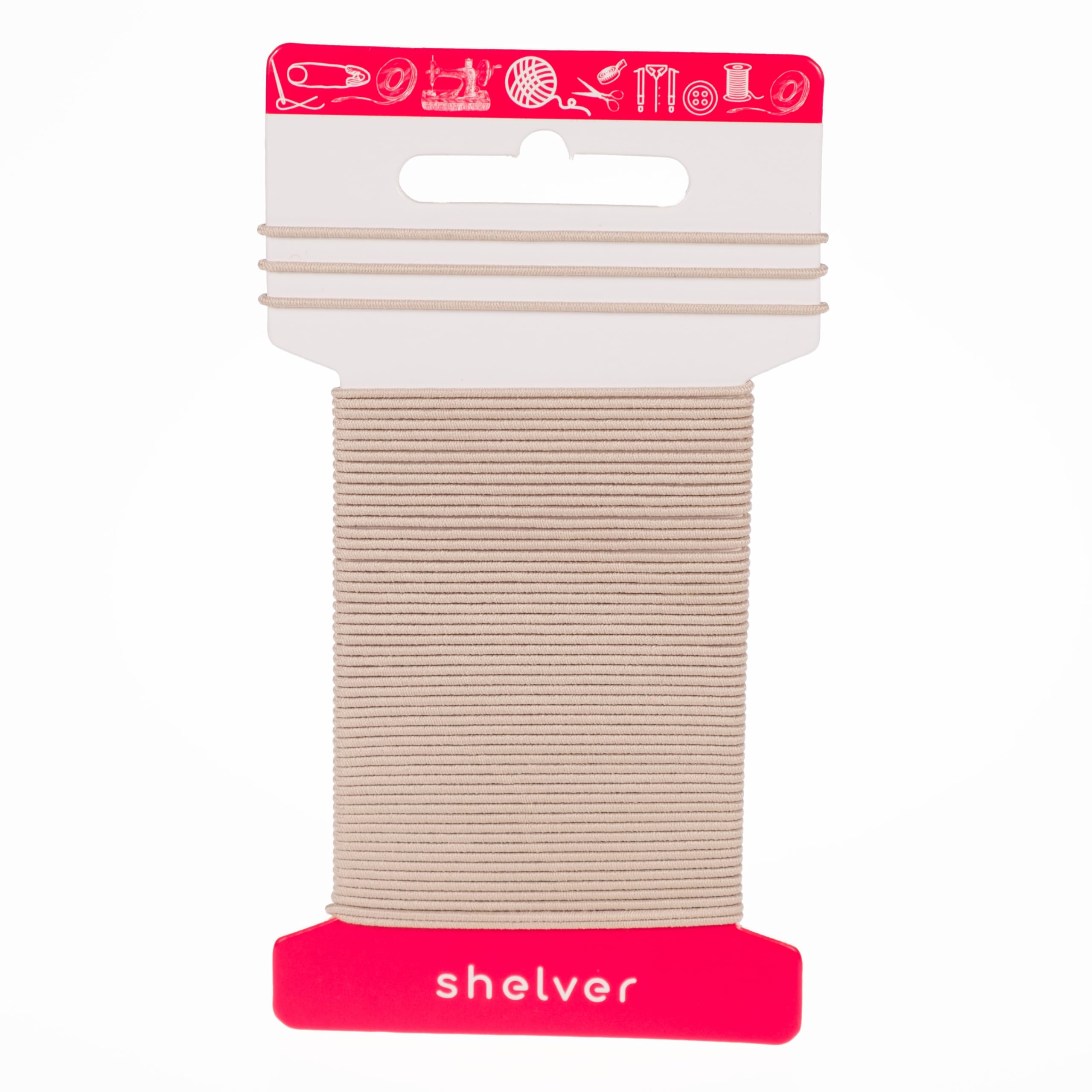 Shelver Elastic String Cord, Black-White-Beige, 1mm-1.5mm-2mm-2.5mm-3mm, 6 metres