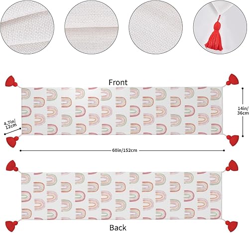 Miniatura 4 de Christmas Table Runner 60 Inches Long Fall Table Runner for Dining Table Christmas Decorations Coffe Table Runner with Tassels Kitchen & Table