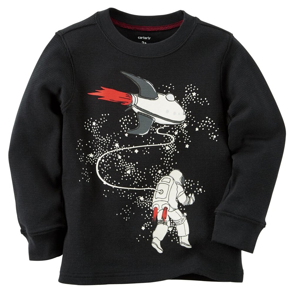 T-shirt astronaute bébé garçon col extensible 12 mois imprimé doux - 2