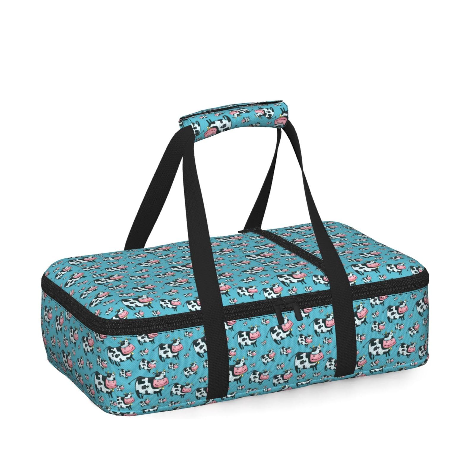 Cow Print Insulated Thermal Food Storage Bag Daily Reusable Picnic Tote Lunch Box Home