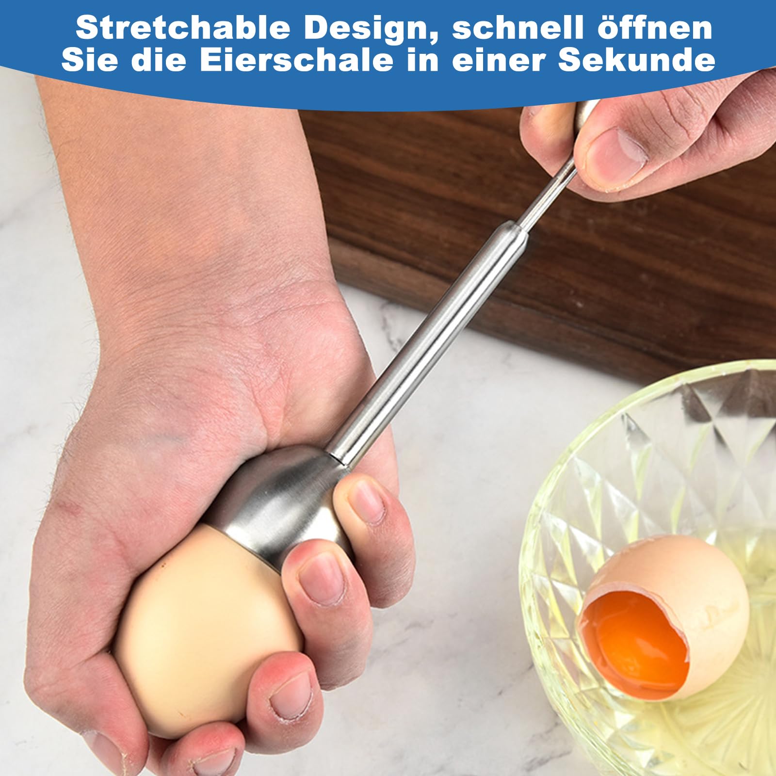 Apriuova In Acciaio Inox Pubiao - Per Uova Sode O Crude, Lavabile In Lavastoviglie