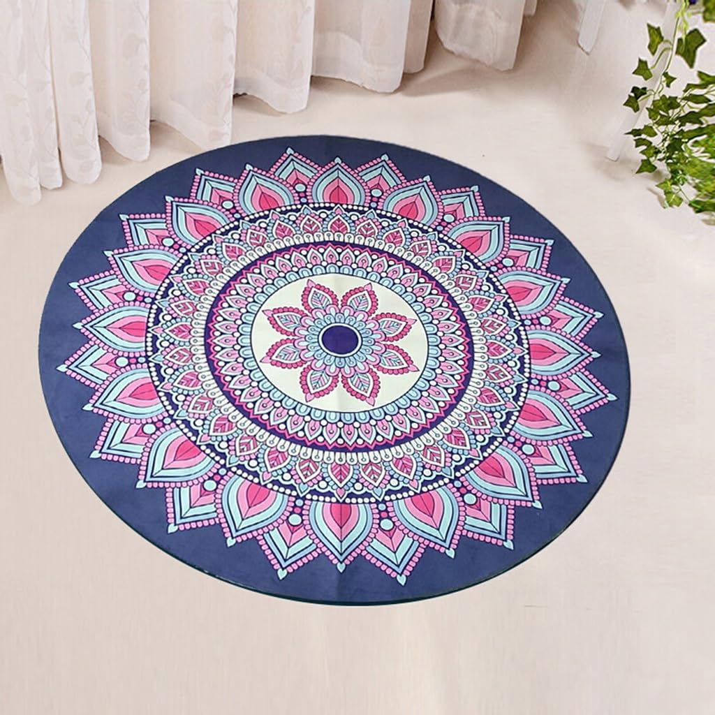 RajoNN Tappetino da Yoga Stampato Premium Tappetino da Meditazione Antiscivolo Mandala Tappetino da Meditazione Spesso 5 mm 55 * 55 Pollici per Pilates, Sport all'Aria Aperta