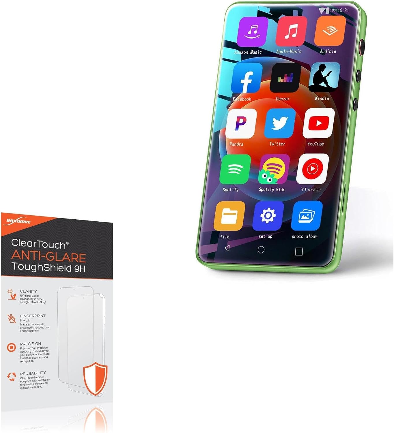 BoxWave Screen Protector Compatible with MYMAHDI MP3 Player (4 in) - ClearTouch Anti-Glare ToughShield 9H (2-Pack), Anti-Glare 9H Tough Flexible Film Screen Protector