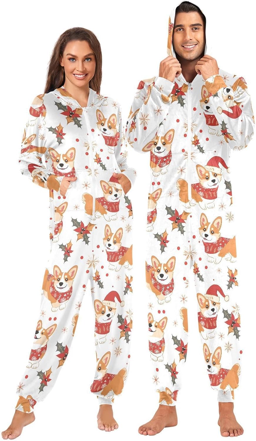 Unisex Adult Onesie Pajamas for Women Men Long Sleeve Jumpsuits Sleepwear Costume Hooded Sleepwear Homewear XS-3XL