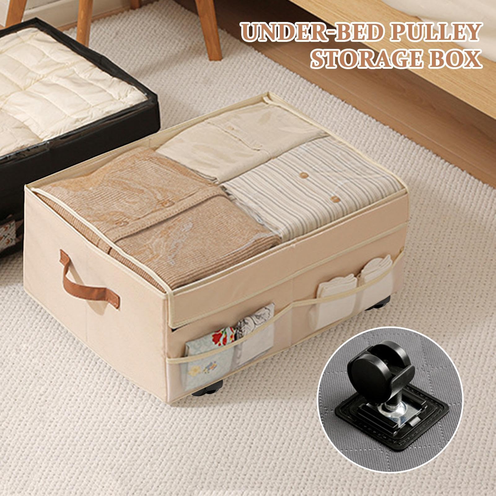 Aufbewahrungsbox, Rolling Organizer Bin, 56 x 40 x 40 cm mit Rädern, wasserdicht, einfache Mobilität zum Transport, Aufbewahrung für Fahrzeug, Camping, College Schlaf, Reisen, Schlafzimmer und