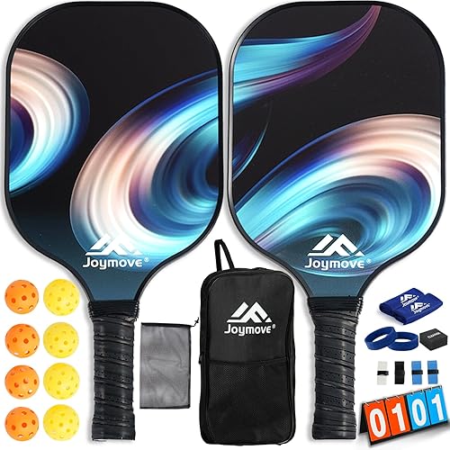 Pickleball Paddles Set of 234, USAPA Approved Fiberglass Pickleball Set with Lightweight Pickleball Rackets, Carbon Paddles and Pickleballs, Gifts