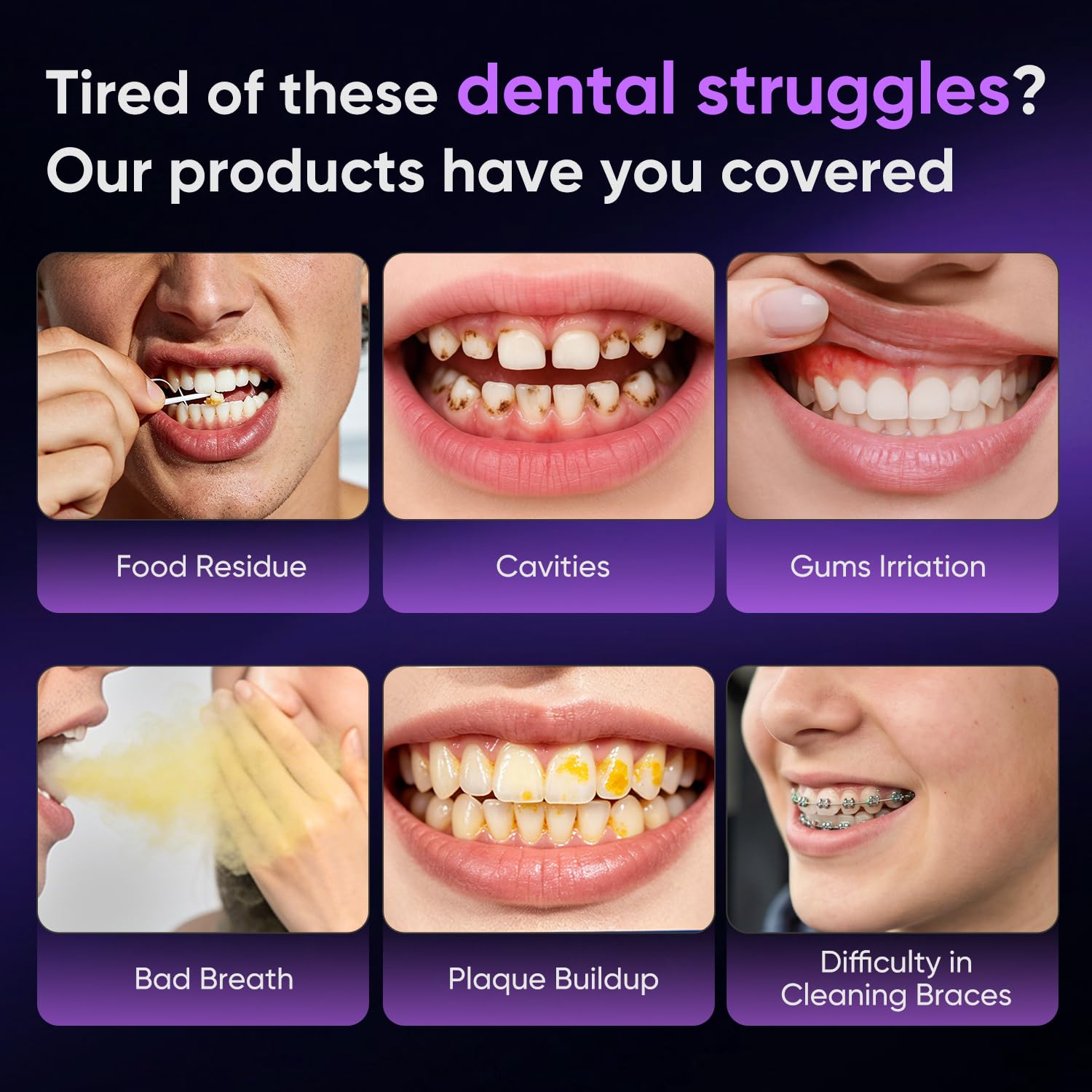 MySmile LP211 - Idropulsore senza fili, portatile, ricaricabile, per la pulizia dei denti, 5 modalità di pulizia, impermeabile IPX7, 8 punte di ricambio e una custodia (rosa succoso)