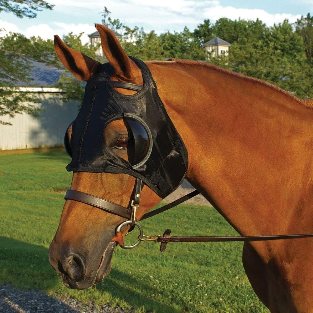 Dura-Tech Blinker Hood | Color Black | Promotes Horse Focus | Eye Protection | Comfortable Fit | Secure Hook & Loop Closure | Anxiety Reducing