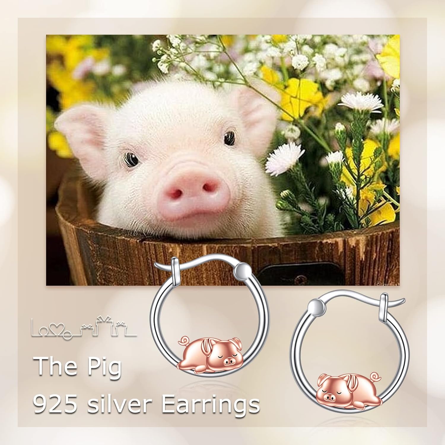 Animal Earrings 925 Sterling Silver Cute Animal Hoop Earrings Jewelry Gifts for Women
