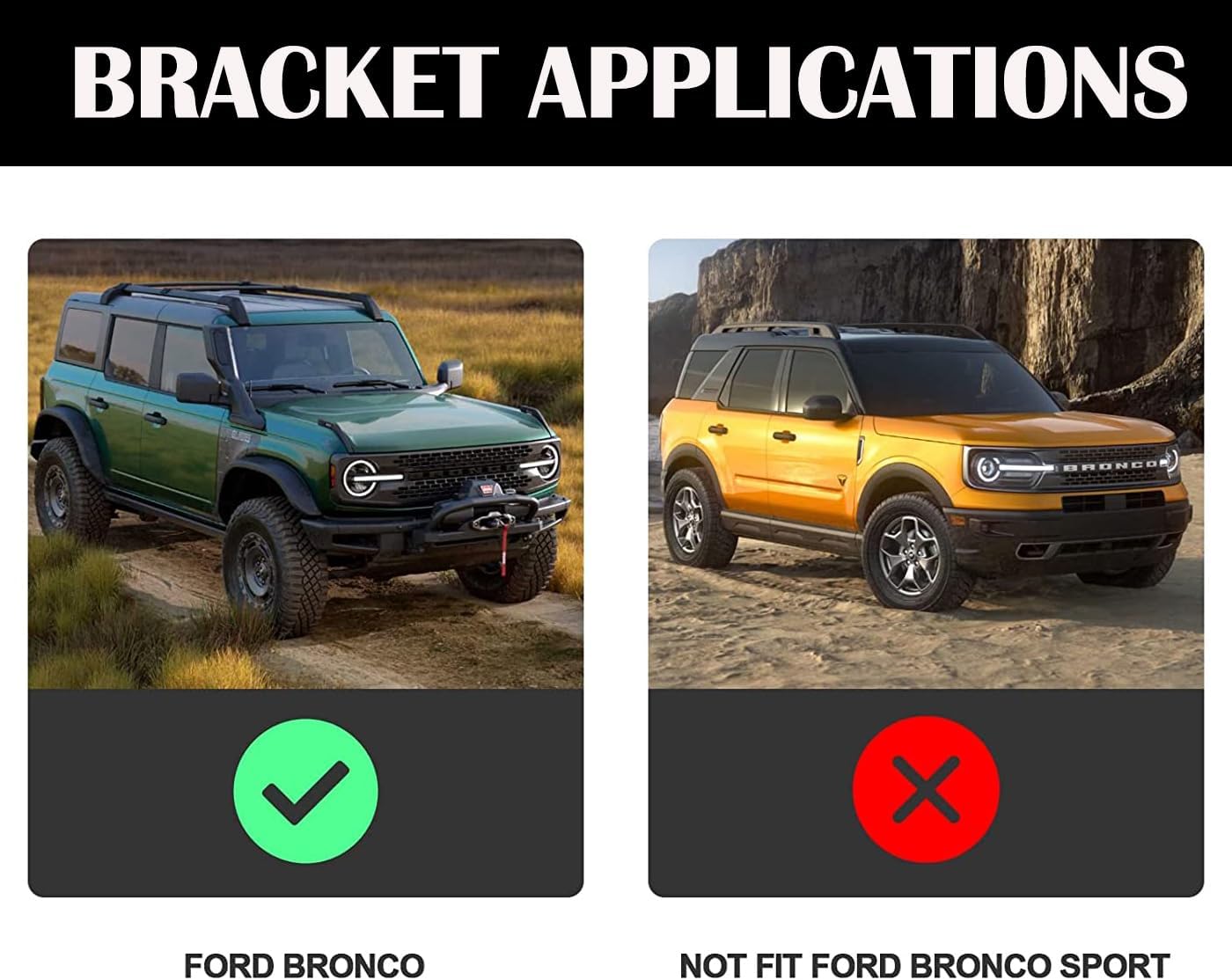 Bronco A-Pillar Light Mount Bracket - Lower Windshield Hinge Mounting Accessory for LED Ditch Light Bar & Off-Road Cube Pods Holder (Signal)