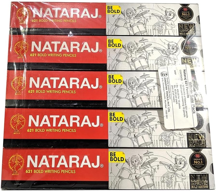 NATRAJ 621 Be Bold Pencil Pack Of 10 Box-100 Pencil,Black