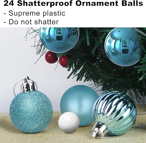 Miniatura 3 de Baby Blue 3.2" Large Christmas Balls - Christmas Tree Decoration Ornaments Shatterproof Hanging Balls for Birthday Halloween Holiday Wedding Azul