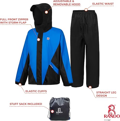 Miniatura 10 de RANDO Trajes de lluvia para hombres impermeables  Equipo de lluvia para hombres  Equipo de lluvia para motocicleta - GEM reflectante de 3 piezas